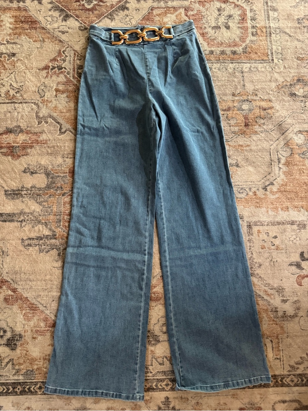 High-Waist Wide Leg Women's Jeans - Blue